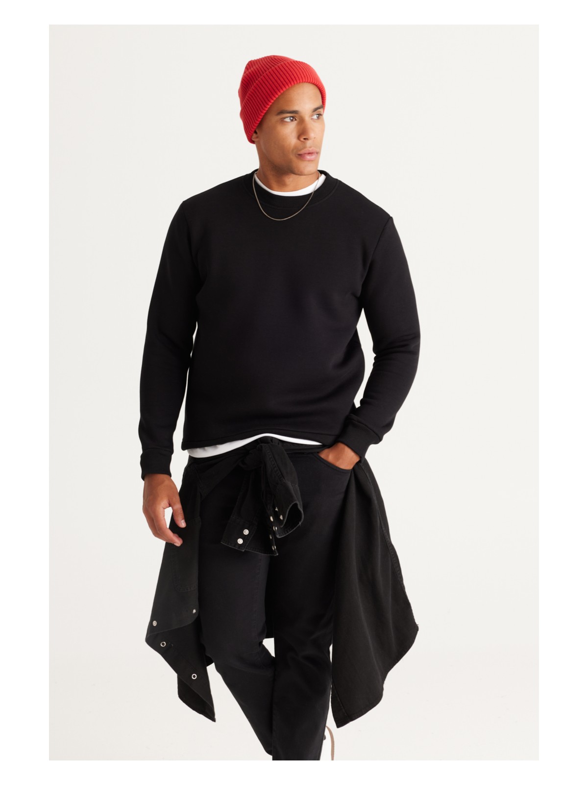 Altınyıldız Classics Erkek Bordo Standart Fit Normal Kesim Içi Polarlı 3 Iplik Bisiklet Yaka Pamuklu Sweatshirt - Görsel 6