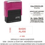 Sırdaş 910 Isim Ünvan Kaşesi - Pembe Makina - Mavi Mürekkep