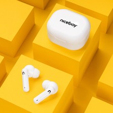 Niceboy Hıve Pins 3 Beyaz Bluetooth 5.1 Suya Dayanıklı Kulaklık