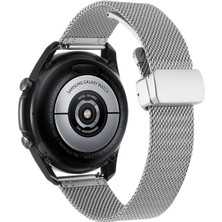 AktarMobile Huawei Watch Gt 3 46 mm Uyumlu Hasır Metal Kordon Magnetik D Tokalı Tel Örgü Kayış Mıknatıslı