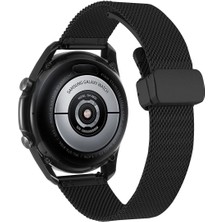 AktarMobile Huawei Watch Gt 3 Se 46 mm Uyumlu Hasır Metal Kordon Magnetik D Tokalı Tel Örgü Kayış Mıknatıslı