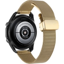 AktarMobile Huawei Watch 3 / Watch 3 Pro Uyumlu Hasır Metal Kordon Magnetik D Tokalı Tel Örgü Kayış Mıknatıslı