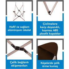 Box&Box Alüminyum Katlanabilir Kamp Sandalyesi, Piknik Sandalyesi, Taşıma Çantalı, Kumaş, Kahverengi