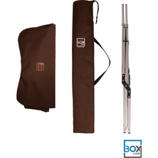 Box&Box Alüminyum Katlanabilir Kamp Sandalyesi, Piknik Sandalyesi, Taşıma Çantalı, Kumaş, Kahverengi