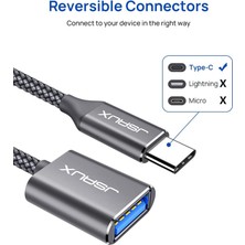 Jsaux USB C To USB Adaptörü Type-C 3.0 Otg Kablosu Çevirici Dönüştürücü Adaptör Kablosu MacBook Pro 2018 2017 ile Uyumlu Samsung Galaxy S20 S20+ Ultra S8 S9 Note 10 Uyumlu CD0019