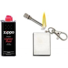 Zippo Benzini ve Benzinli Metal Bitmeyen Kibrit Çakmak 2'li Set