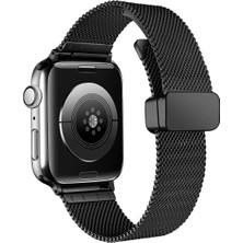 Kupa Apple Watch Ultra 49MM Metal Kordon Ince Örgü Otomatik Mekanizma Klips Akıllı Saat Kordon