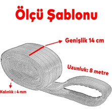 Badem10 Sapan Polyester Spanzet 6 Ton 8 Metre Kahve Sağlam Yük Kaldırma Taşıma Indirme Halat