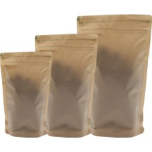 Packtory 16 x 27 + 4 cm Geri Dönüştürülebilir Kahverengi Doypack 500 Gr. 50 Adet