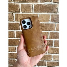 Kılıf Sipariş Iphone 14 Cüzdanlı Kart Bölümlü Deri Kılıf
