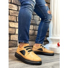 11boa BA0302 Boa Kalın Taban Bağcıksız Tarz Casual Karamel Renk Erkek Ayakkabı