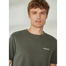 Discovery Expedition Bisiklet Yaka Baskılı Haki Erkek T-Shirt PERTA