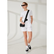Armani Exchange Yüksek Bel Normal Beyaz Kadın Şort 3RYS01