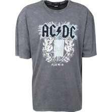 Never Say Never Acdc Baskılı Antrasit Erkek T-Shirt BYL2972