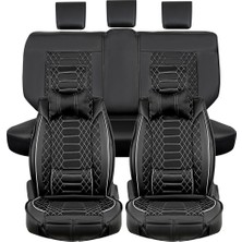 Kepmorpho 
opel Astra J Sedan Lüx Deri Oto Koltuk Kılıfı Ön Arka Takım (Royal) Siyah Beyaz