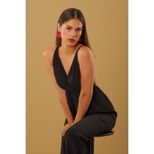 Gizy Store El Yapımı Polimer Kil  Kırmızı  Küpe