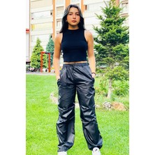 Asortix Kız Çocuk Jogger Yüksek Bel Elastik Paça Paraşüt PANTOLON-PNT-0032