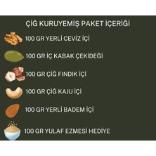 ANTEP PAZARI Çiğ Kuruyemiş Paketi  (100 gr x 5 Adet + 1 Paket Yulaf Ezmesi)