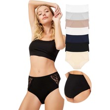 Cottonhill Dantel Detaylı Klasik Pamuklu Bato Külot 7'li Paket