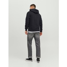 Jack & Jones Yazı Baskılı Içi Şardonlu Kapüşonlu Erkek Sweatshirt 12233599