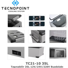 Tecno Point Tecnopoint TC21-10 Taşınabilir Araç Buzdolabı 35 Litre 12V/24V/220V Uyumlu