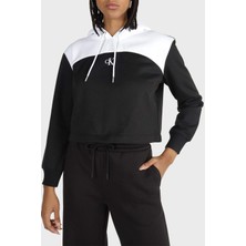 Calvin Klein Renk Bloklu Cropped Fit Kapüşonlu Sweat J20J221336BEH Bayan Sweat J20J221336 Beh