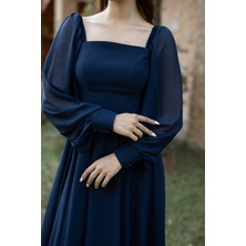 Berissima Bride Ares Şifon Kare Yaka Elbise
