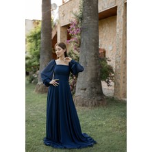Berissima Bride Ares Şifon Kare Yaka Elbise