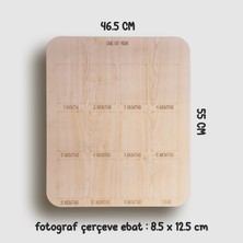 Workshop Aze 1 Yaş 12 Ay Doğumgünü Kişiye Özel Kalpli Büyük Boy  Ahşap Fotoğraf Panosu