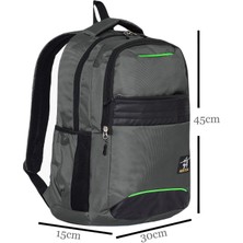 Sentor SN-50007 Laptop Bölmeli Okul Sırt Çantası 3 Bölmeli Antrasit
