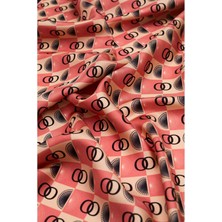 Imannoor Logo Kare Pembe Tivil Ipek Eşarp 90X90