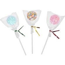 Adin Tasarım Kurabiye Poşeti 100LÜ Cakepops Poşeti Lolipop Şeker Poşeti 9X15 cm Mısır Şeker Parti Sunum Poşeti