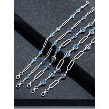 Buka Jewellery 925 Ayar Gümüş Nazar Boncuk Taşlı Ataş Bileklik