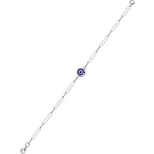 Buka Jewellery 925 Ayar Gümüş Nazar Boncuk Taşlı Ataş Bileklik