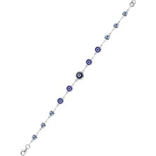Buka Jewellery 925 Ayar Gümüş Nazar Boncuk Taşlı Bileklik