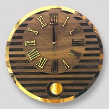 STE Desing Dekoratif Modern Sarkaçlı Duvar Saati, Ahşap Duvar Saati,duvar Saati,wall Clock,