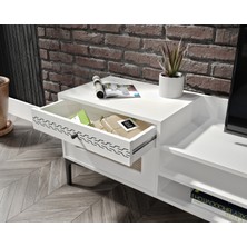 Venatto Trio White Hasırlı Tv Ünitesi