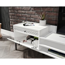 Venatto Trio White Hasırlı Tv Ünitesi