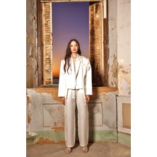 Flainer Pearl Saten Straight Pantolon