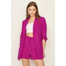 Select Moda Kadın Kolları Katlamalı Blazer Ceket