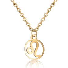 Gümüşcüm Aslan Burcu Altın Kaplama Gümüş Kolye