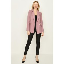 Select Moda Kadın Gold Düğmeli Blazer Ceket