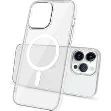 Case 4U Apple iPhone 14 Pro Max Kılıf Wireless Şarj Özellikli Şeffaf Kamera Çerçeveli Sert Pc Porto Kapak