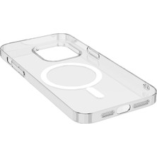 Case 4U Apple iPhone 14 Pro Max Kılıf Wireless Şarj Özellikli Şeffaf Kamera Çerçeveli Sert Pc Porto Kapak