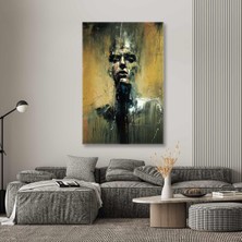 SML Tablo Soyut Insan Ilüstrasyonu Fırça Izleri Kanvas Tablo