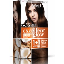 Ostwint Excellent Glow 1+1 Hediyeli Saç Boyası Seti No.6.35 Çikolata Kahve