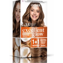 Ostwint Excellent Glow 1+1 Hediyeli Saç Boyası Seti No.7.35 Kakao Kahve