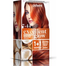 Ostwint Excellent Glow 1+1 Li Saç Boyası Seti No.7.44 Kumral Bakır