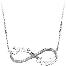 Gümüşcüm Çiftler Için Isimli Sonsuzluk Gümüş Kolye