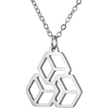 Gümüşcüm Geometrik Üç Boyutlu Küpler Gümüş Kolye